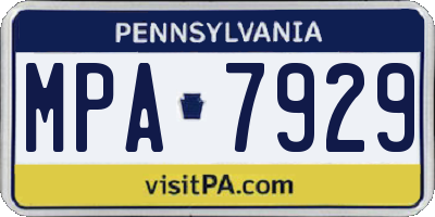 PA license plate MPA7929