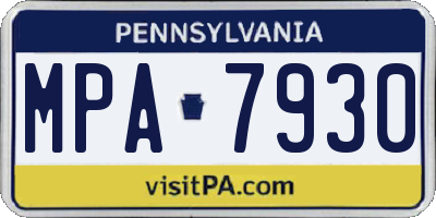 PA license plate MPA7930