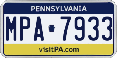 PA license plate MPA7933