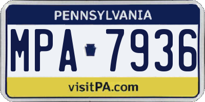 PA license plate MPA7936
