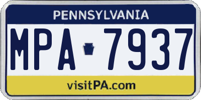 PA license plate MPA7937