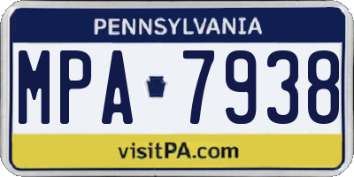 PA license plate MPA7938