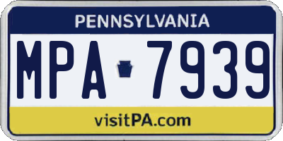 PA license plate MPA7939