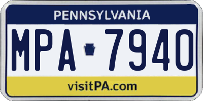 PA license plate MPA7940
