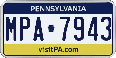 PA license plate MPA7943