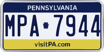 PA license plate MPA7944