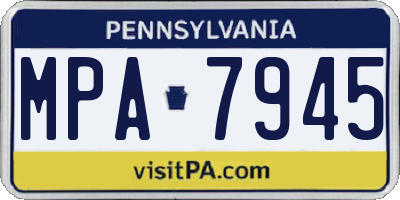 PA license plate MPA7945