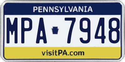 PA license plate MPA7948