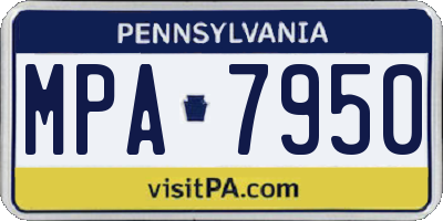 PA license plate MPA7950