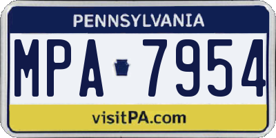 PA license plate MPA7954