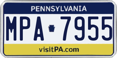 PA license plate MPA7955