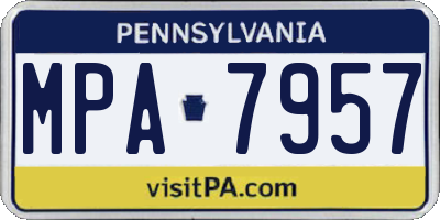 PA license plate MPA7957