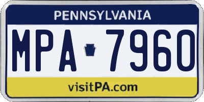 PA license plate MPA7960