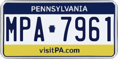 PA license plate MPA7961