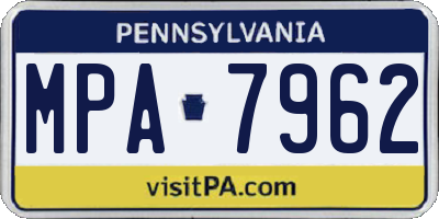 PA license plate MPA7962