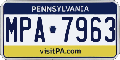 PA license plate MPA7963