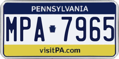 PA license plate MPA7965