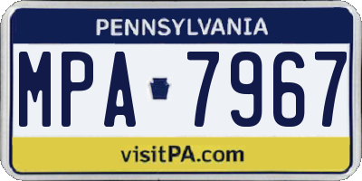 PA license plate MPA7967