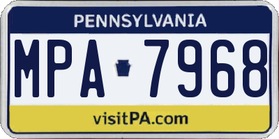 PA license plate MPA7968