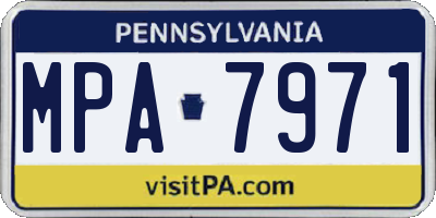 PA license plate MPA7971