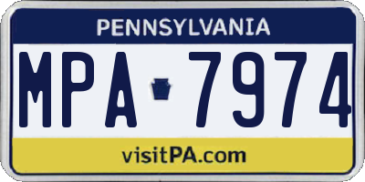 PA license plate MPA7974