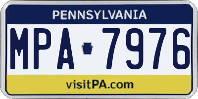 PA license plate MPA7976