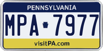 PA license plate MPA7977