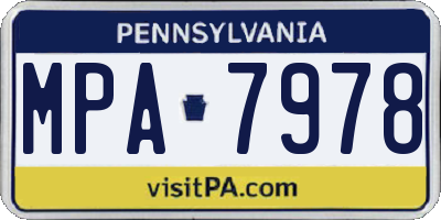 PA license plate MPA7978
