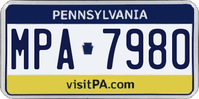 PA license plate MPA7980