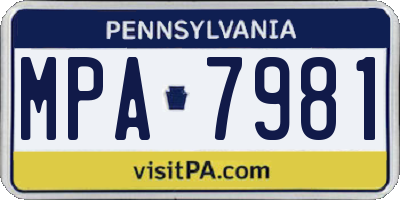 PA license plate MPA7981