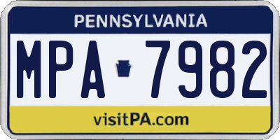 PA license plate MPA7982