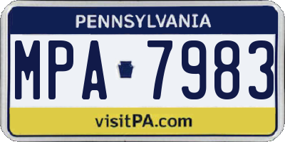PA license plate MPA7983