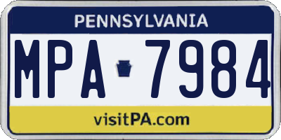 PA license plate MPA7984