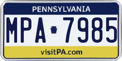 PA license plate MPA7985
