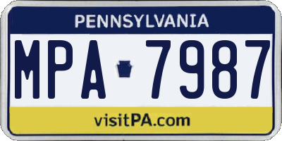 PA license plate MPA7987