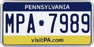 PA license plate MPA7989