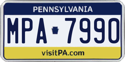PA license plate MPA7990