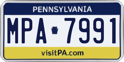PA license plate MPA7991