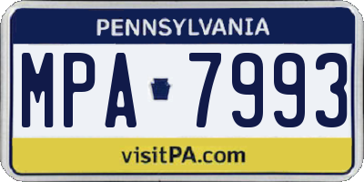 PA license plate MPA7993