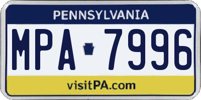 PA license plate MPA7996