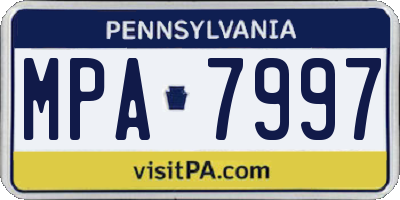 PA license plate MPA7997