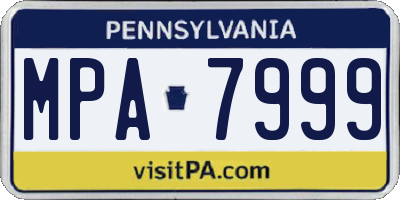 PA license plate MPA7999