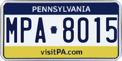 PA license plate MPA8015