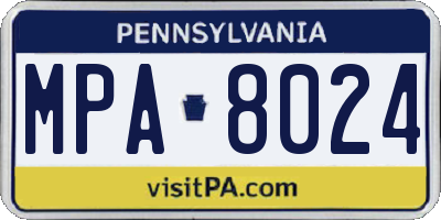 PA license plate MPA8024