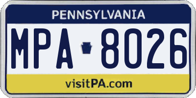 PA license plate MPA8026