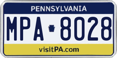 PA license plate MPA8028