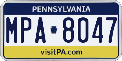 PA license plate MPA8047