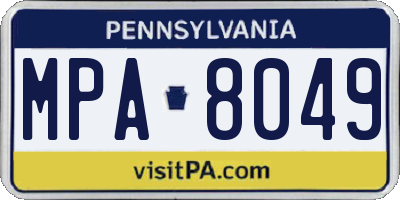 PA license plate MPA8049