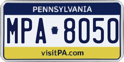 PA license plate MPA8050
