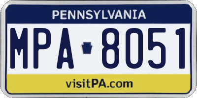 PA license plate MPA8051